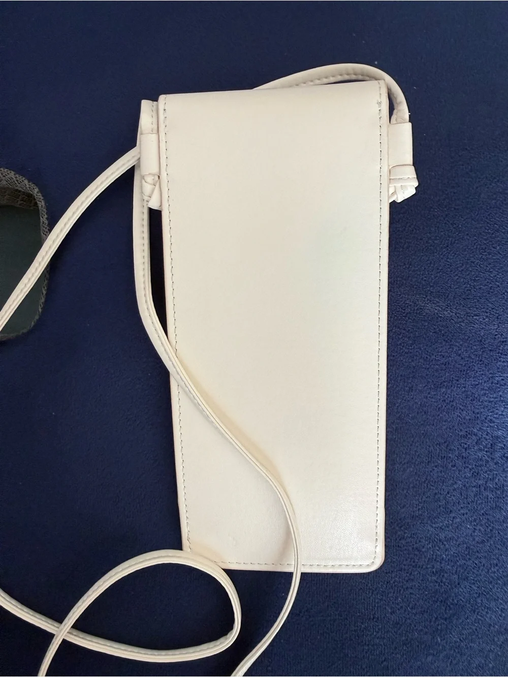 Celine Cream Leather Phone Crossbody Pouch with Top Handle
